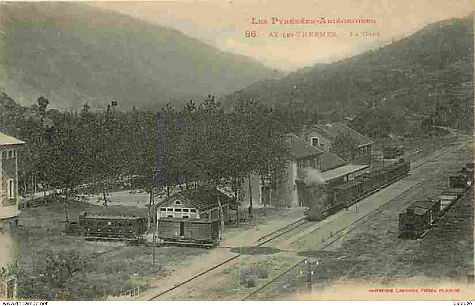 09 - Ax Les Thermes - La Gare - Animée - Trains - CPA - Voir Scans Recto-Verso - Ax Les Thermes