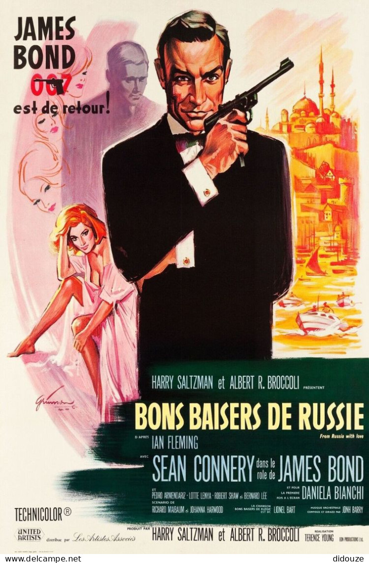 Cinema - James Bond 007 - Bons Baisers De Russie - Sean Connery - Daniela Bianchi - Illustration Vintage - Affiche De Fi - Plakate Auf Karten