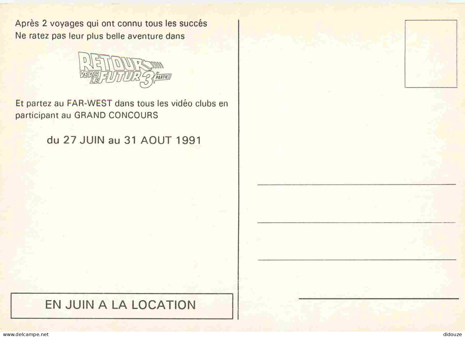 Cinema - Affiche De Film - Retour Vers Le Futur 3 - Michael J Fox - CPM - Carte Neuve - Voir Scans Recto-Verso - Plakate Auf Karten