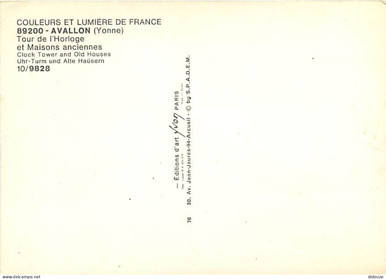 89 - Avallon - Tour De L'Horloge Et Maisons Anciennes - Carte Neuve - CPM - Voir Scans Recto-Verso - Avallon