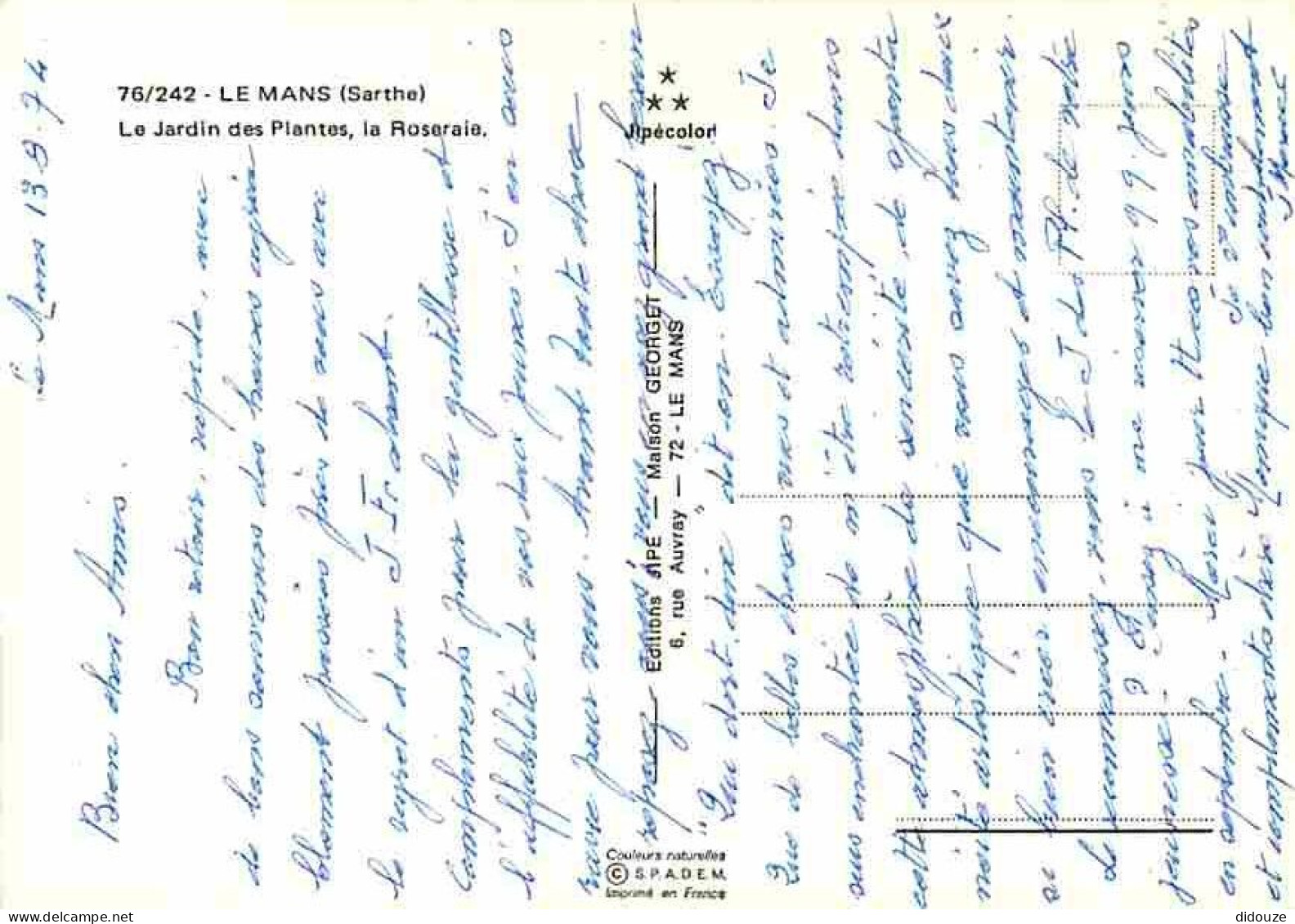 72 - Le Mans - Le Jardin Des Plantes  La Roseraie - Fleurs - CPM - Voir Scans Recto-Verso - Le Mans