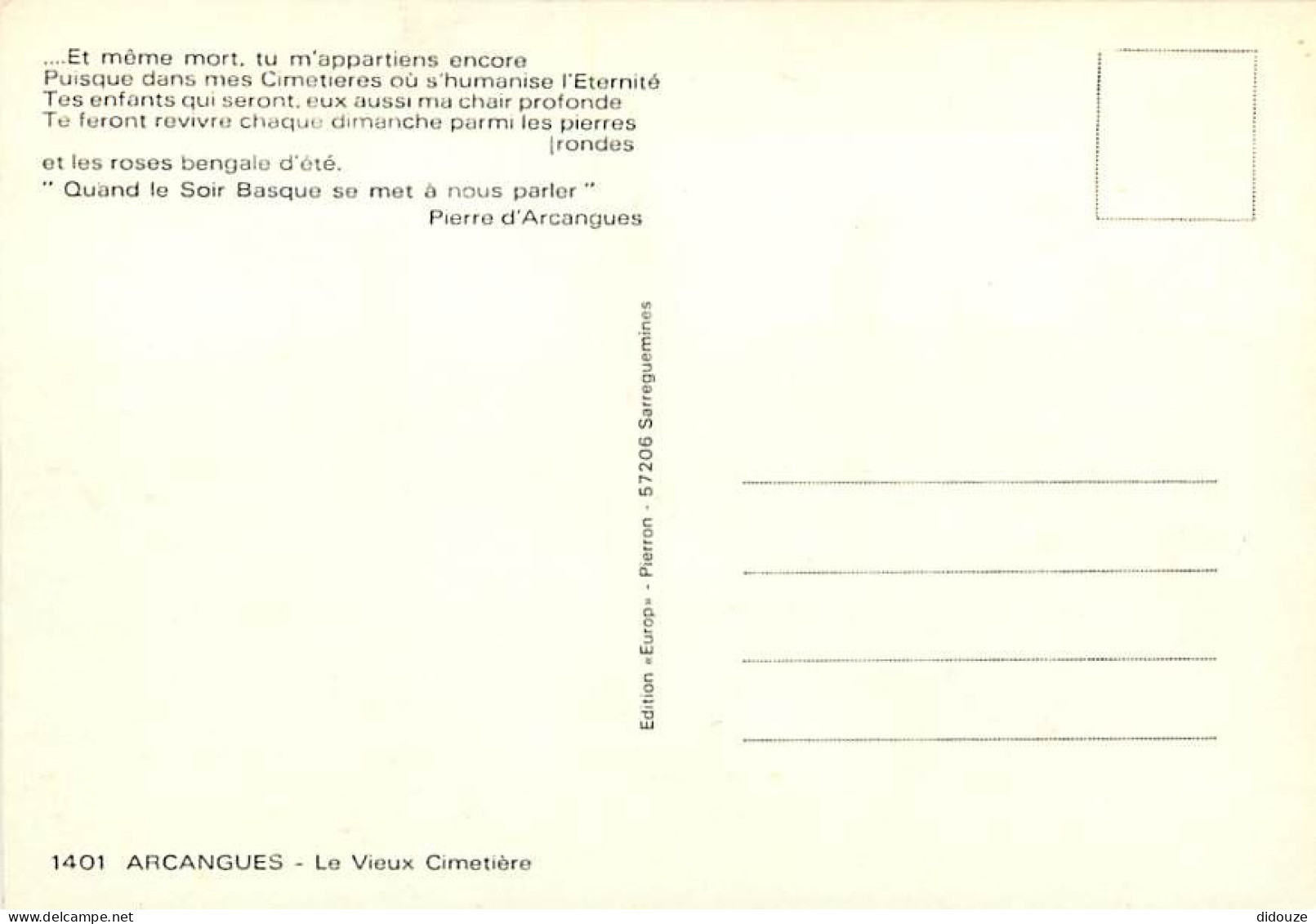 64 - Arcangues - Le Vieux Cimetière - Fleurs - Carte Neuve - CPM - Voir Scans Recto-Verso - Sonstige & Ohne Zuordnung