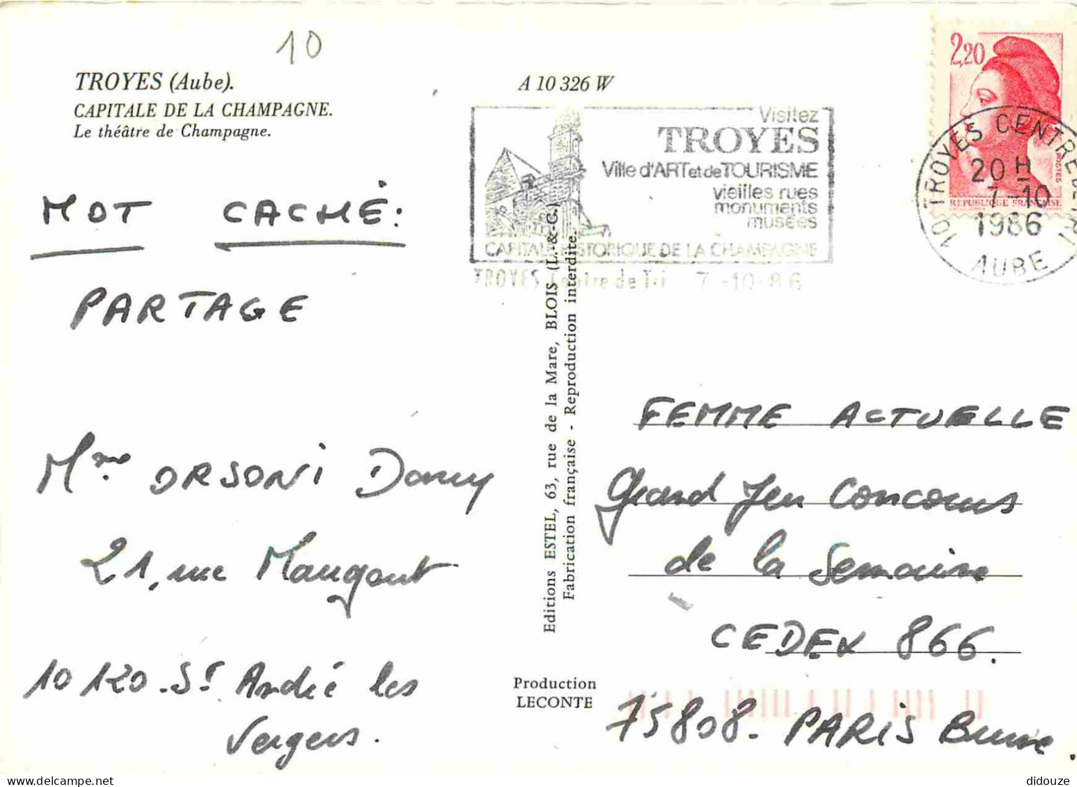 10 - Troyes - Le Théâtre De Champagne - Automobiles - CPM - Voir Scans Recto-Verso - Troyes