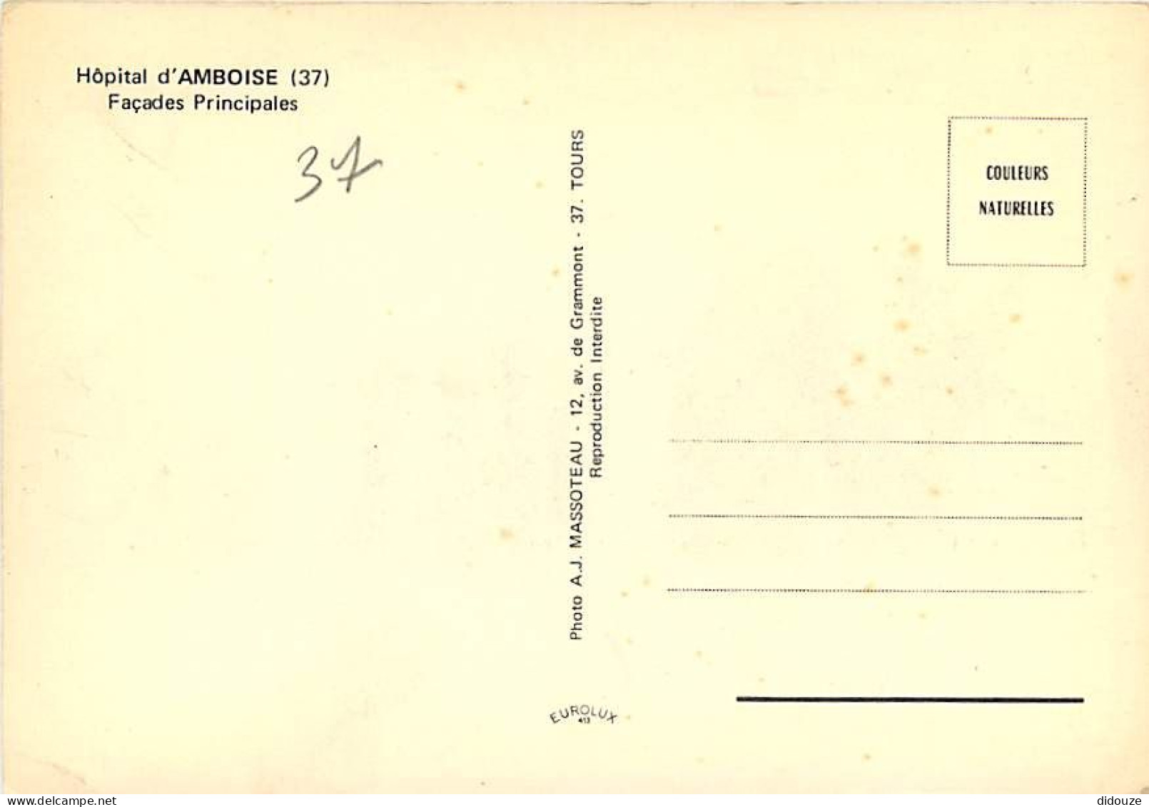 37 - Amboise - L'Hôpital - Façades Principales - CPM - Voir Scans Recto-Verso - Amboise