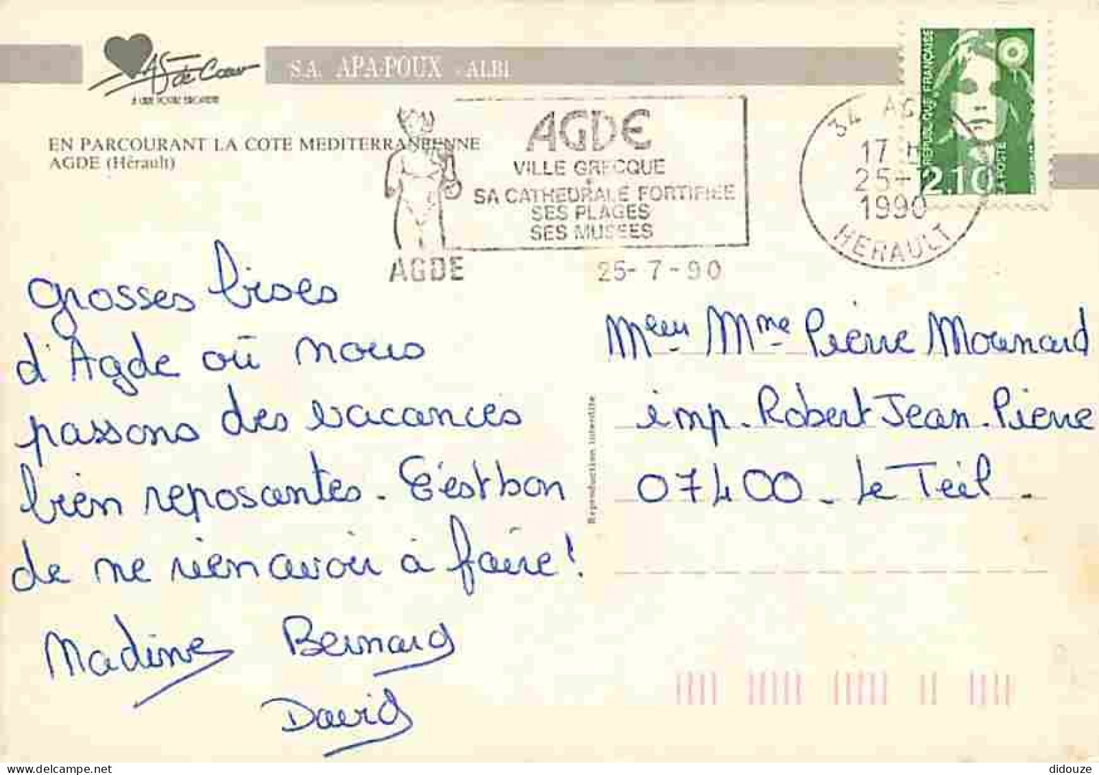 34 - Agde - Multivues - Flamme Postale De Agde - CPM - Voir Scans Recto-Verso - Agde