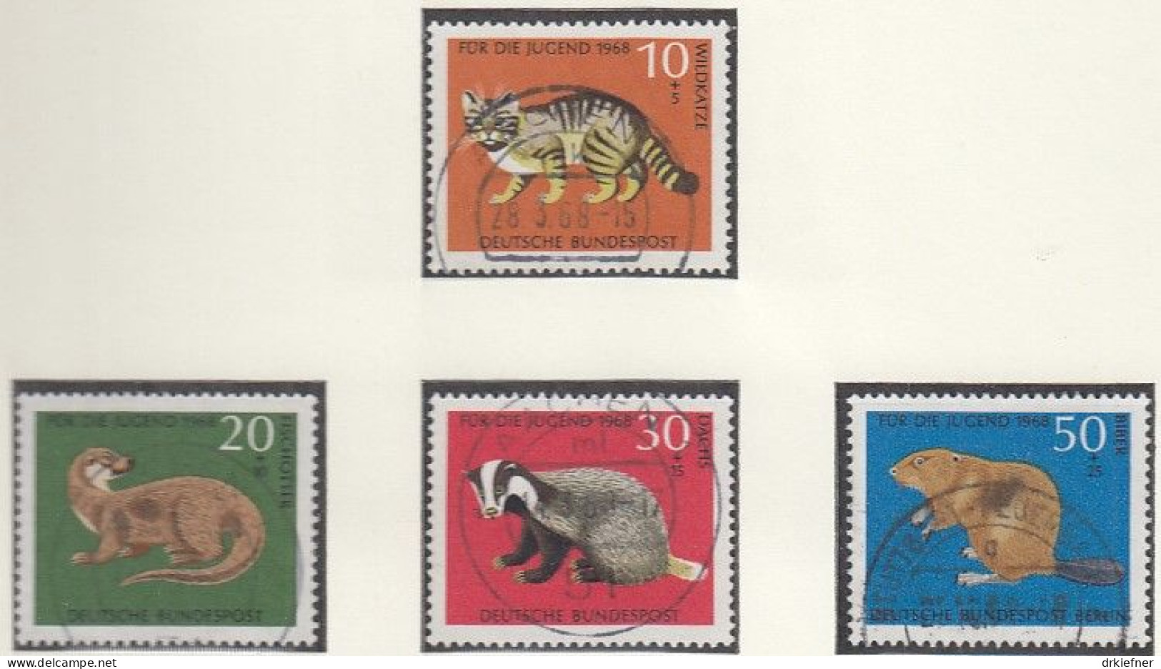 BRD  549-552, Gestempelt, Jugend: Gefährdete Tiere, 1968 - Usati