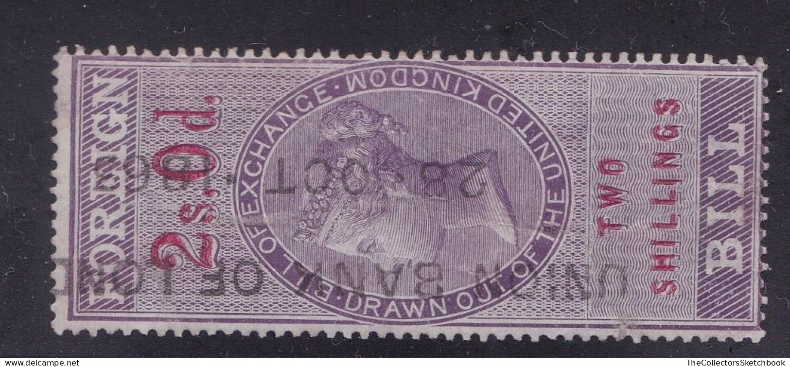 GB  QV  Fiscals / Revenues Foreign Bill 2/-  Lilac And Red -  Good Used. Perf 14 Barefoot 57. - Fiscali