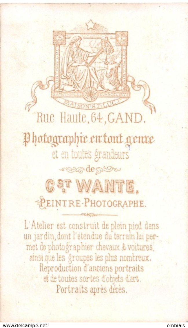 GAND - Photo CDV D'une  Religieuse, Sœur Par Le Photographe C.WANTE Artiste Peintre Photographe, Gand - Anciennes (Av. 1900)