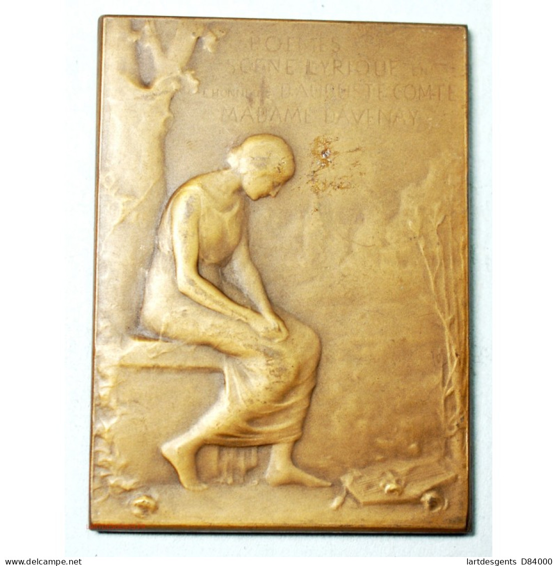 Medaille Plaque Louis PRUNIERES Jean CANORA,  Poète Lyrique Par E.BRECHOT - Professionali/Di Società