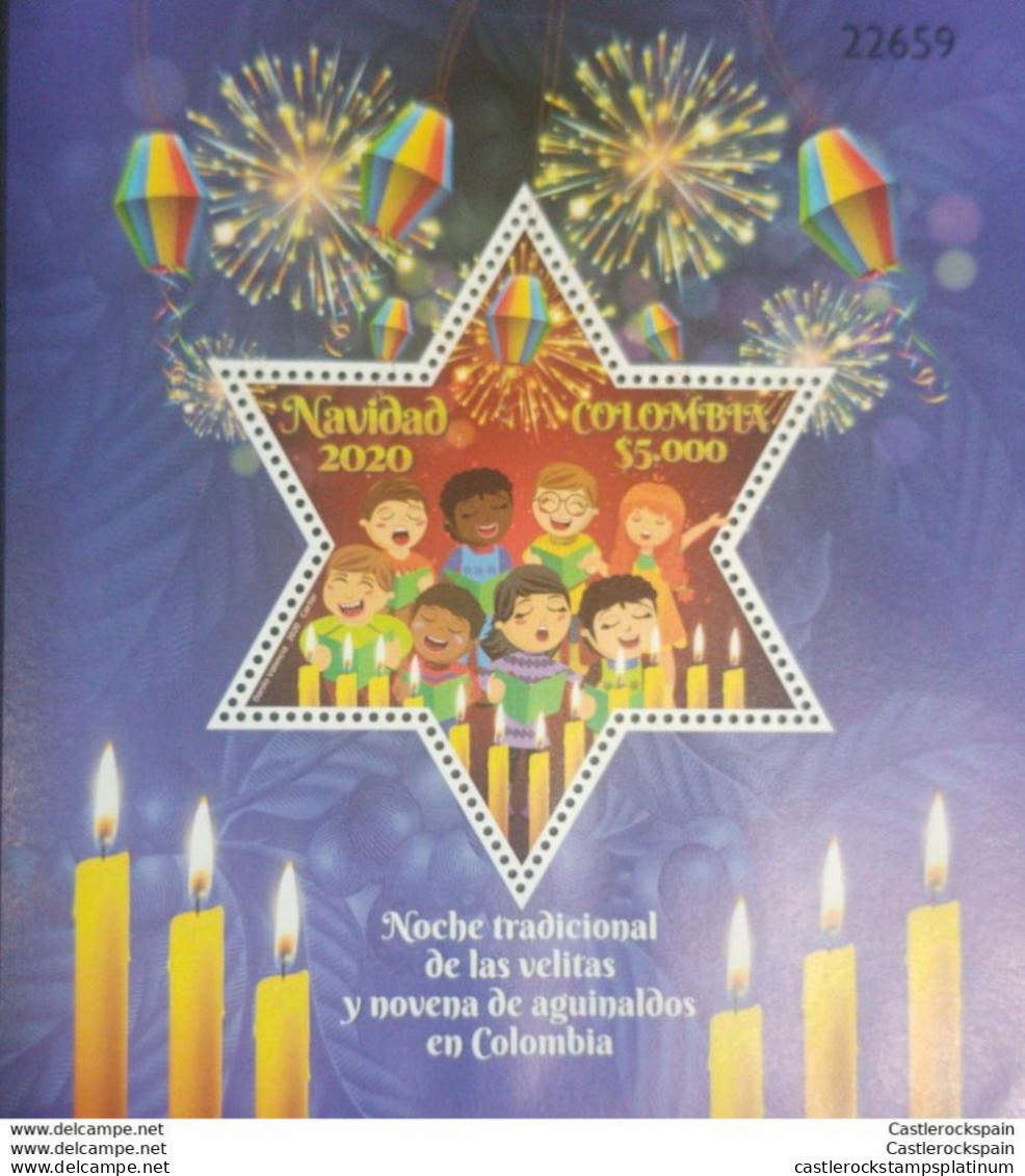 RO) 2020 COLOMBIA, ODD SHAPE, CHRISTMAS - CULTURAL TRADITION CHRISTMAS FESTIVITY NIGHTS OF CANDLES, DOGMA IMMACULATE CON - Colombia