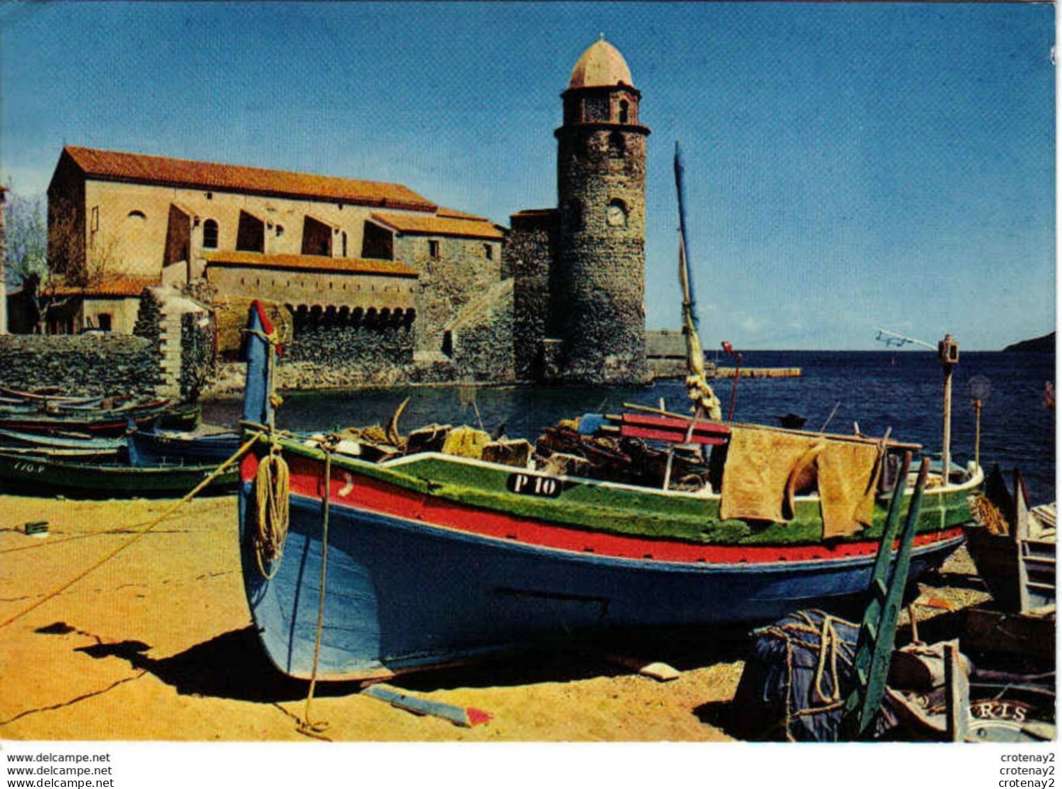 66 COLLIOURE Joyau De La Côte Vermeille L'Eglise Et Les Barques De Pêche Postée D'Argelès Sur Mer Sation Verte En 1980 - Collioure