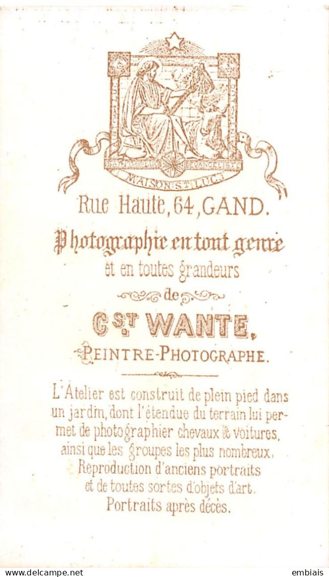 GAND - Photo CDV D'une  Religieuse, Sœur Par Le Photographe C.WANTE Artiste Peintre Photographe, Gand - Antiche (ante 1900)