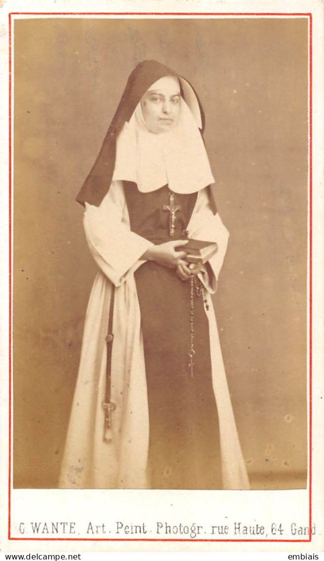 GAND - Photo CDV D'une  Religieuse, Sœur Par Le Photographe C.WANTE Artiste Peintre Photographe, Gand - Anciennes (Av. 1900)