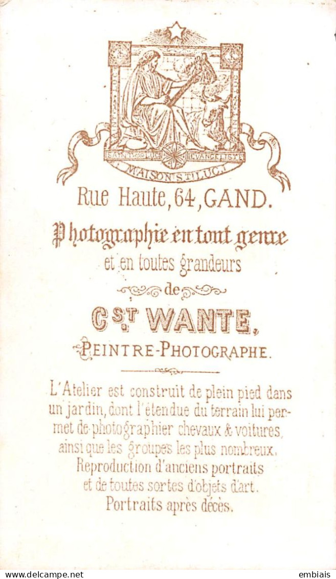 GAND - Photo CDV D'une  Religieuse, Sœur Par Le Photographe C.WANTE Artiste Peintre Photographe, Gand - Old (before 1900)