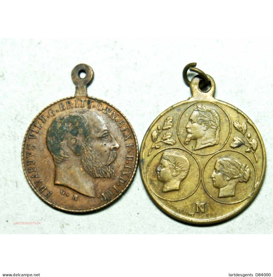 Médaillettes EDOUARD VII Et Famille Napoléon III - Professionnels/De Société