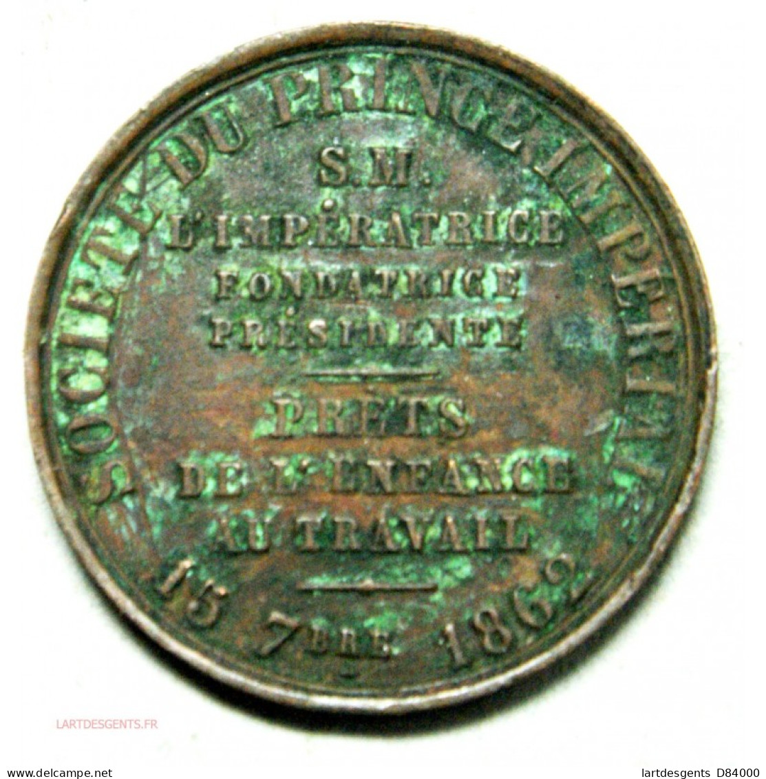Médaille Société Du Prince Impérial 1862 Par STERN.E - Profesionales/De Sociedad