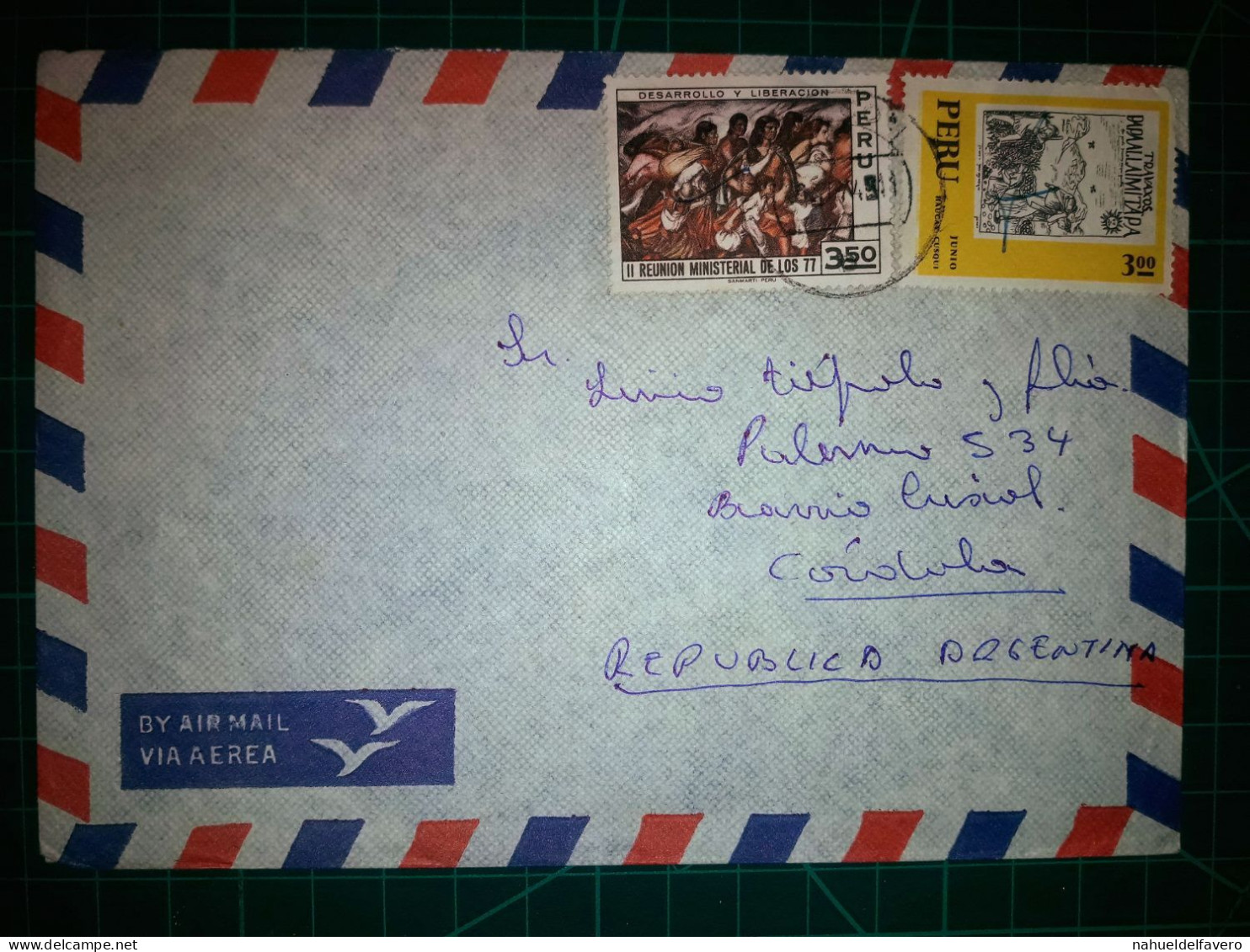 PÉROU, Enveloppe Aereo Circulée à Buenos Aires, Argentine, Avec Une Variété Colorée De Timbres-poste. Années 1970. - Perú