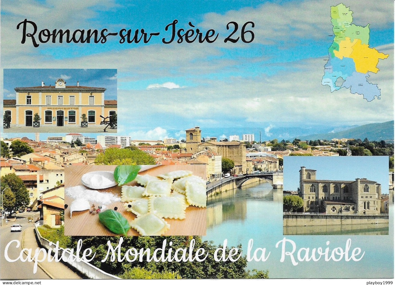 26 ROMANS-SUR-ISÈRE - Capitale Mondiale De La Raviole - Carte Géo De La Drome - Cpm - Vierge - - Romans Sur Isere