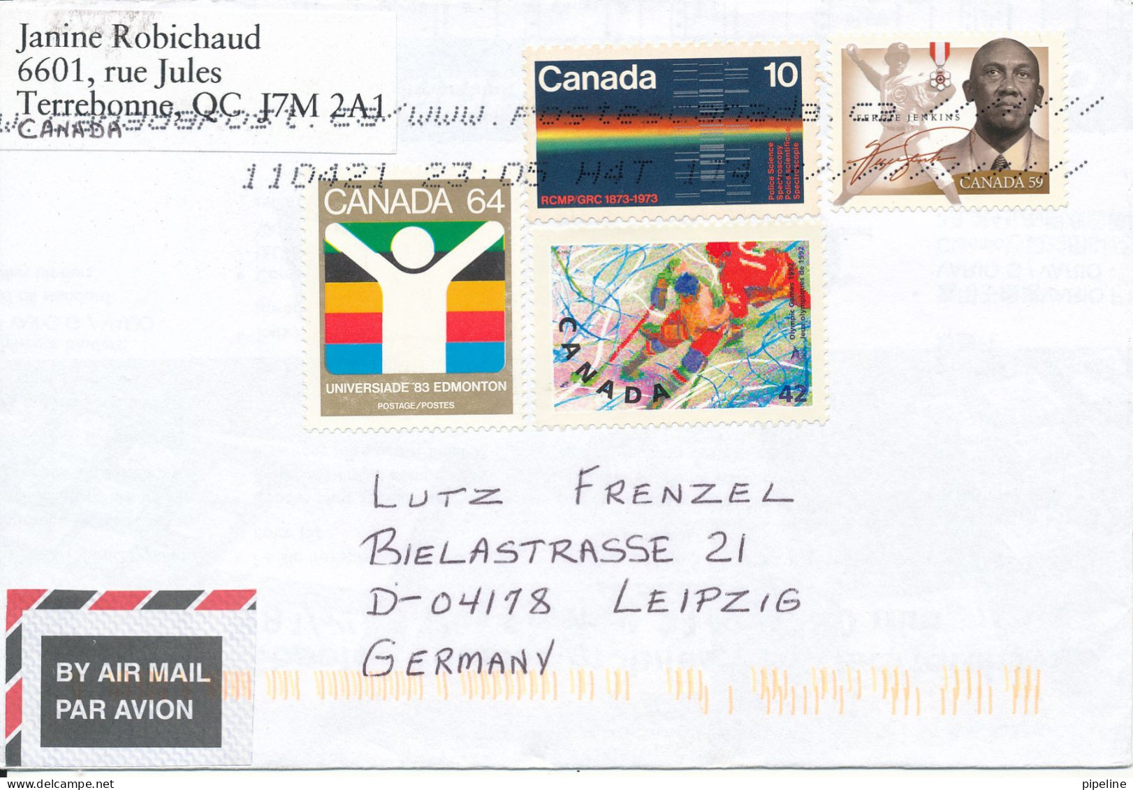 Canada Cover Sent To Germany 21-4-2011 Topic Stamps - Covers & Documents