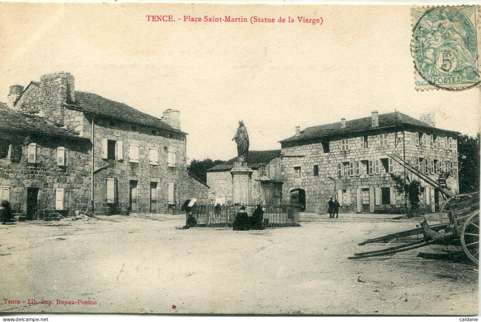 -43-HAUTE-LOIRE .-  TENCE -Place Saint-Martin.  (Statue De La Vierge) - Sonstige & Ohne Zuordnung