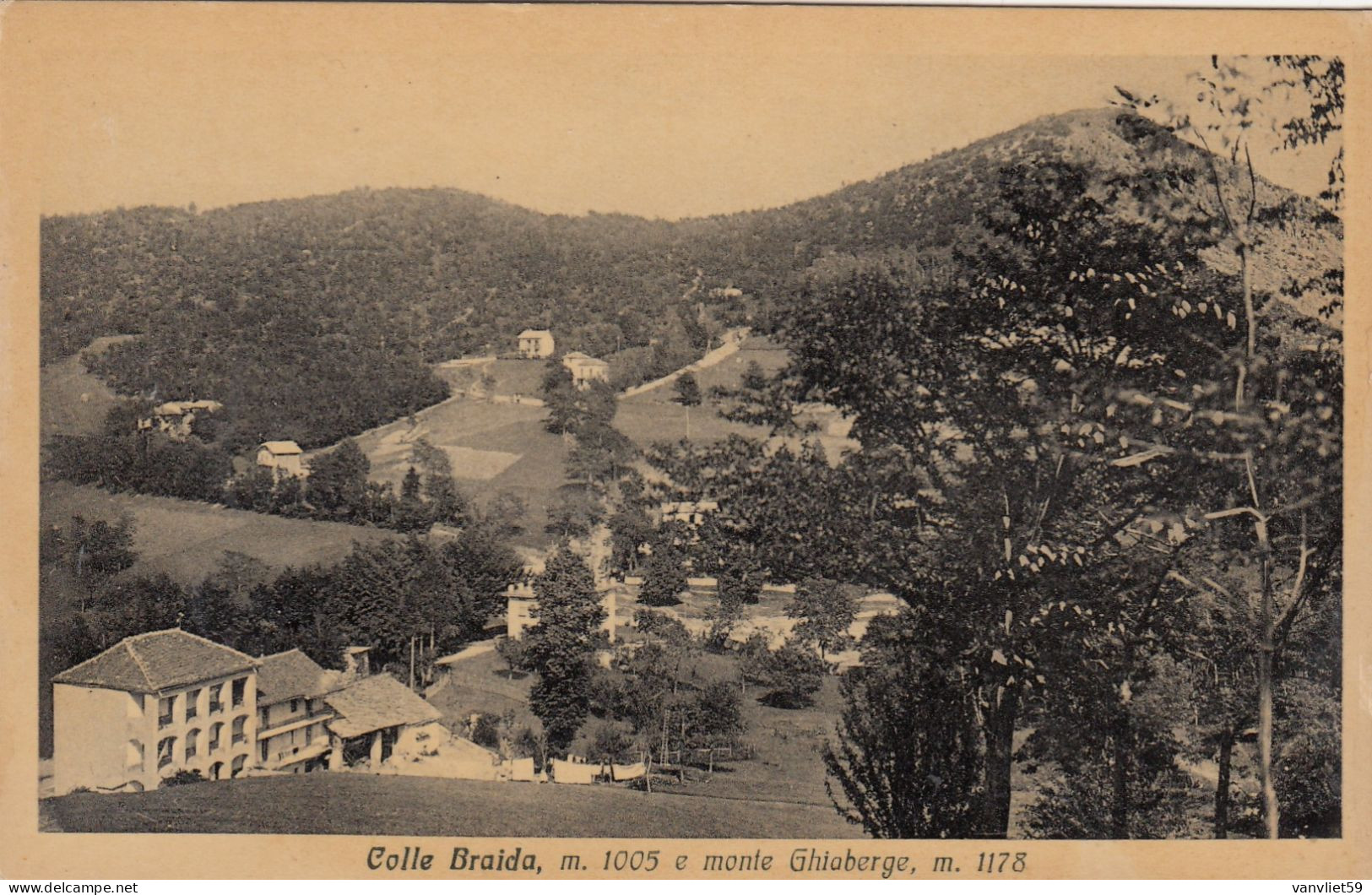 COLLE BRAIDA-TORINO-E MONTE GHABERGE- CARTOLINA NON VIAGGIATA-ANNO 1932 - Sonstige & Ohne Zuordnung