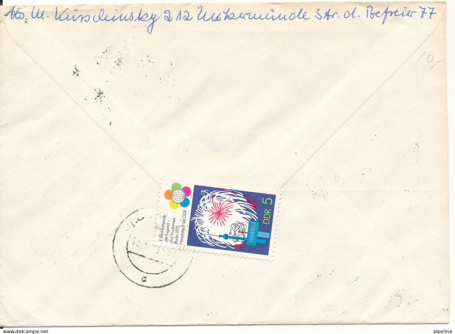 Germany DDR Registered Cover Ueckermünde 13-9-1973 With Minisheet And Stamps Also On The Backside Of The Cover - Covers & Documents