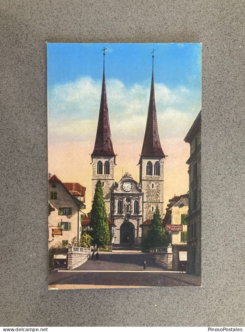 Luzern Hofkirche Carte Postale Postcard - Lucerna