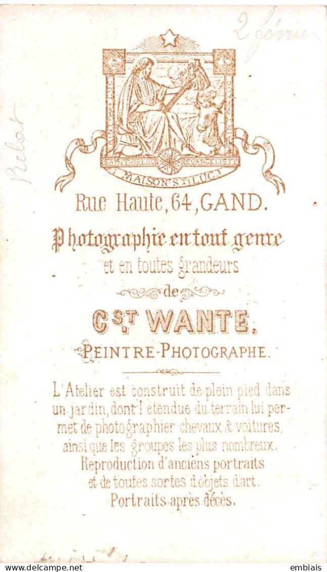 GAND - Photo CDV Portrait D'un  Religieux, Prélat Par Le Photographe C.WANTE Artiste Peintre Photographe, Gand - Anciennes (Av. 1900)
