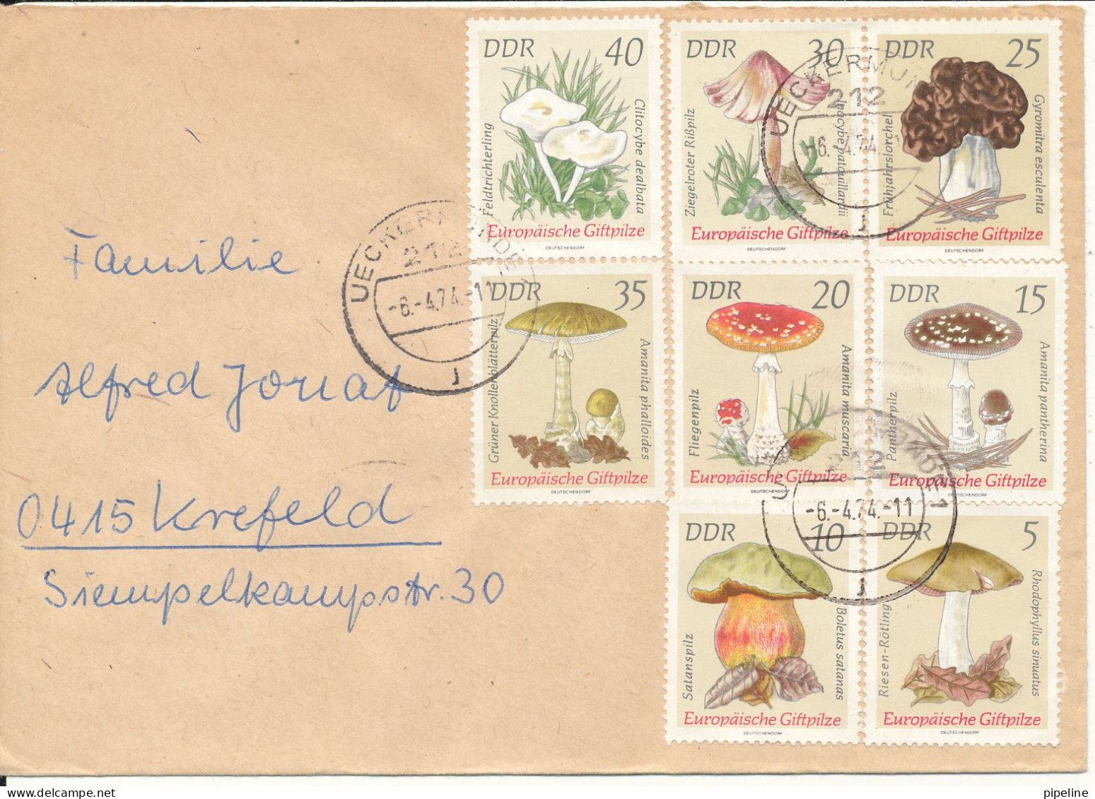 Germany DDR Registered Cover Ueckermünde 6-4-1974 With Minisheet And Stamps Also On The Backside Of The Cover - Cartas & Documentos