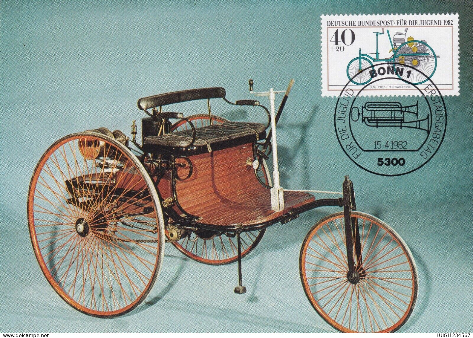 Germania Cartolina Maximum Con Tematica Auto D'epoca BENZ PATENT MOTORWAGEN - Voitures