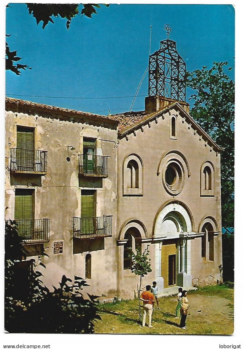 FACHADA DEL SANTUARIO Y HOSPEDERIA.- SANTUARIO NUESTRA SEÑORA DE LA SALUD DE TERRADAS / GIRONA.- ( CATALUNYA ) - Gerona