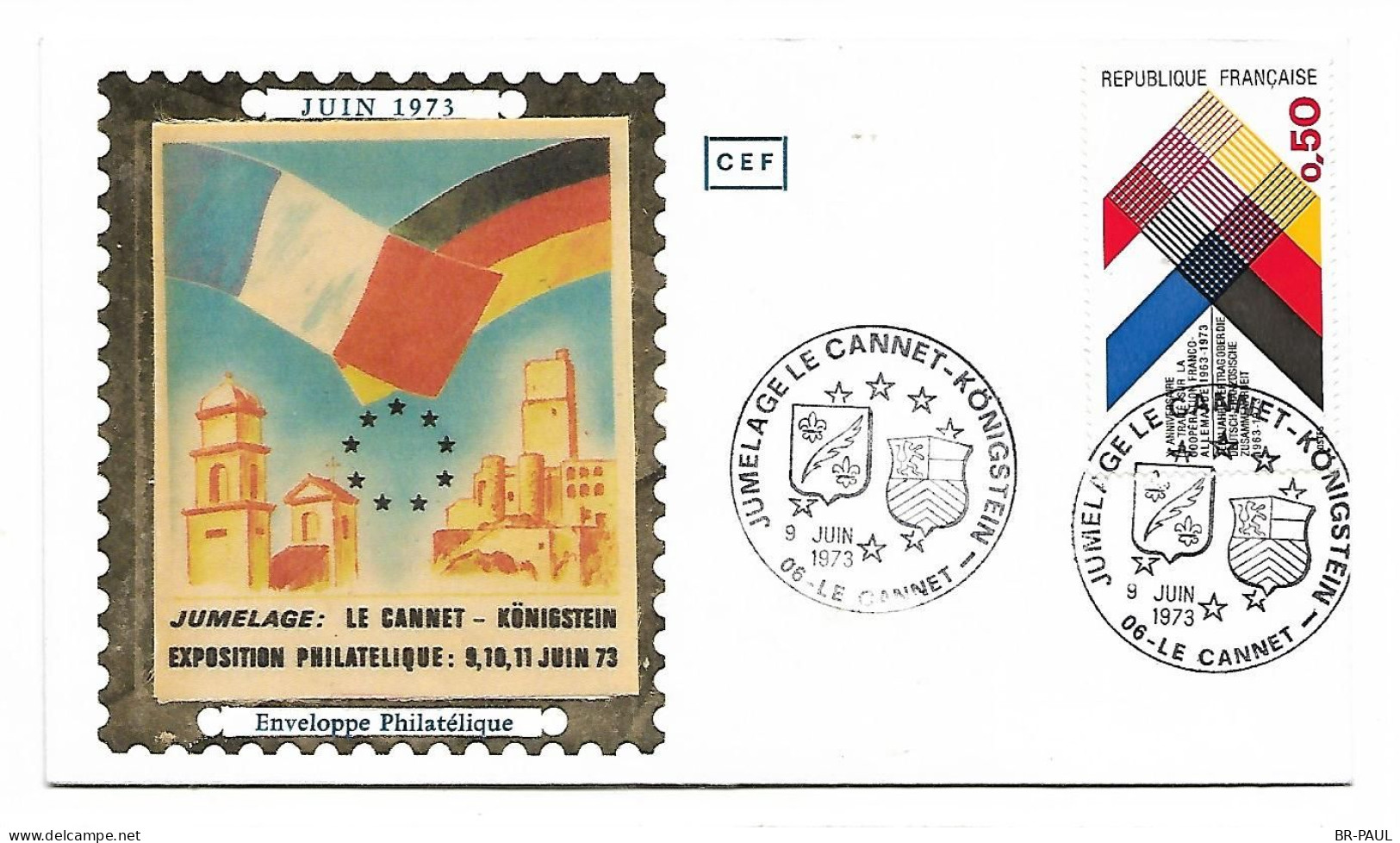 FRANCE / ENVELOPPE FDC 1973 - LE CANNET - Oblitérés