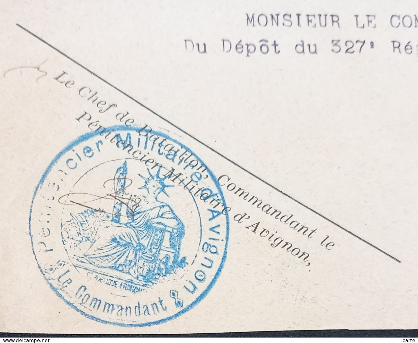 Cachet PENITENCIER MILITAIRE D'AVIGNON Sur Devant D'enveloppe En Franchise Militaire 1-4-15 - Guerre De 1914-18