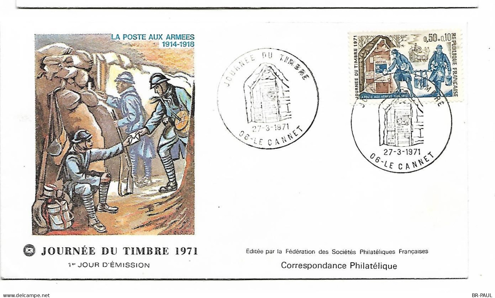 FRANCE / ENVELOPPE FDC 1971 - LE CANNET - Usati