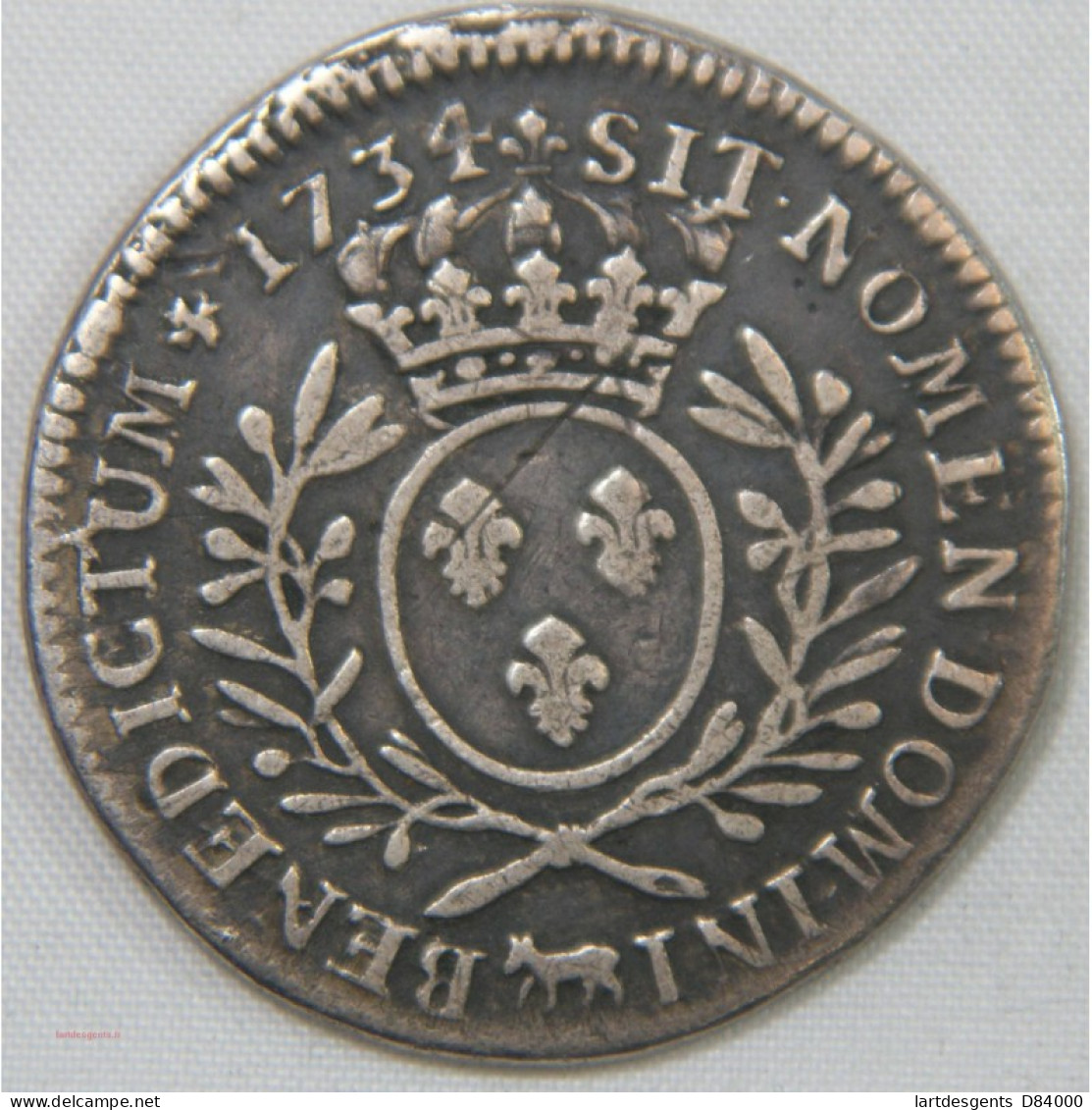 Louis XV - Demi ECU  1734 PAU (vache) TB/TB+ - 1715-1774 Lodewijk XV