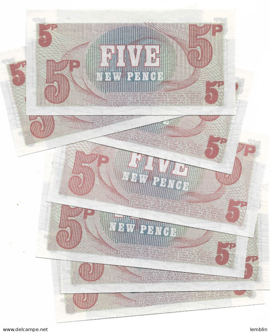 GRANDE-BRETAGNE - 7 X 5 NEW PENCE NEUF UNC - British Troepen & Speciale Documenten