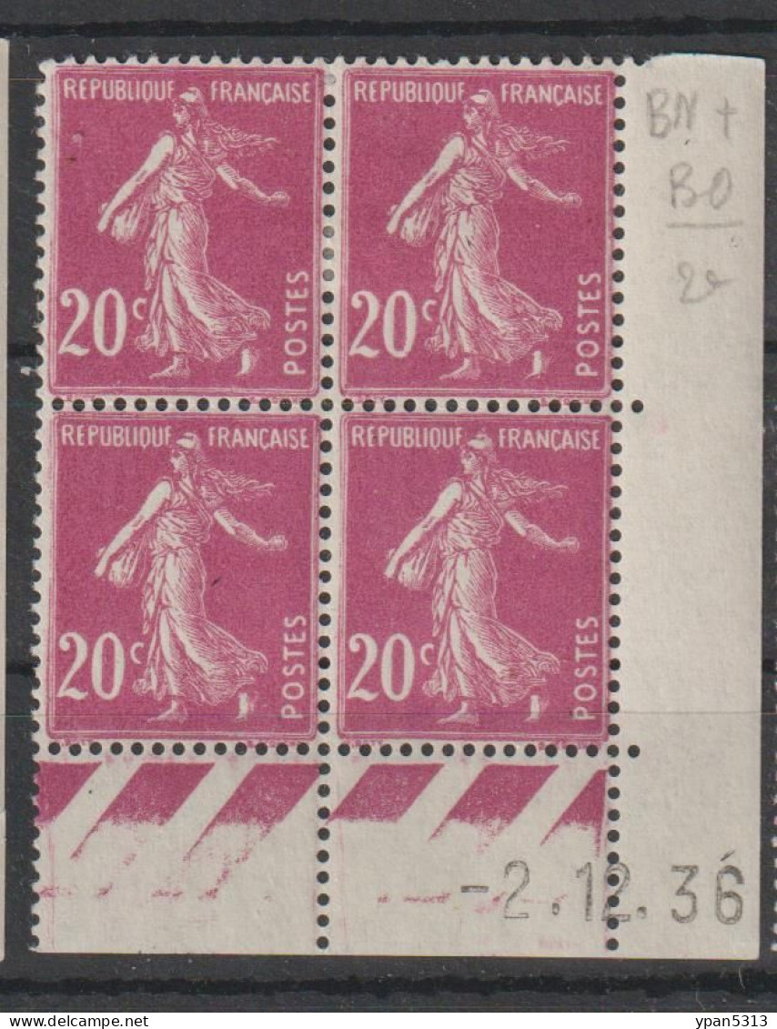 Semeuse 190* - Coin Daté Du 02/12/1936 De Galvano BO De BN + BO - Unused Stamps