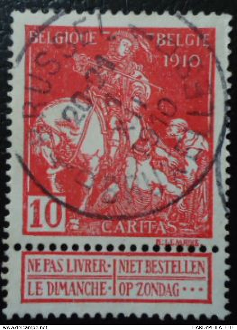 BELGIQUE N°91 Oblitéré - 1910-1911 Caritas