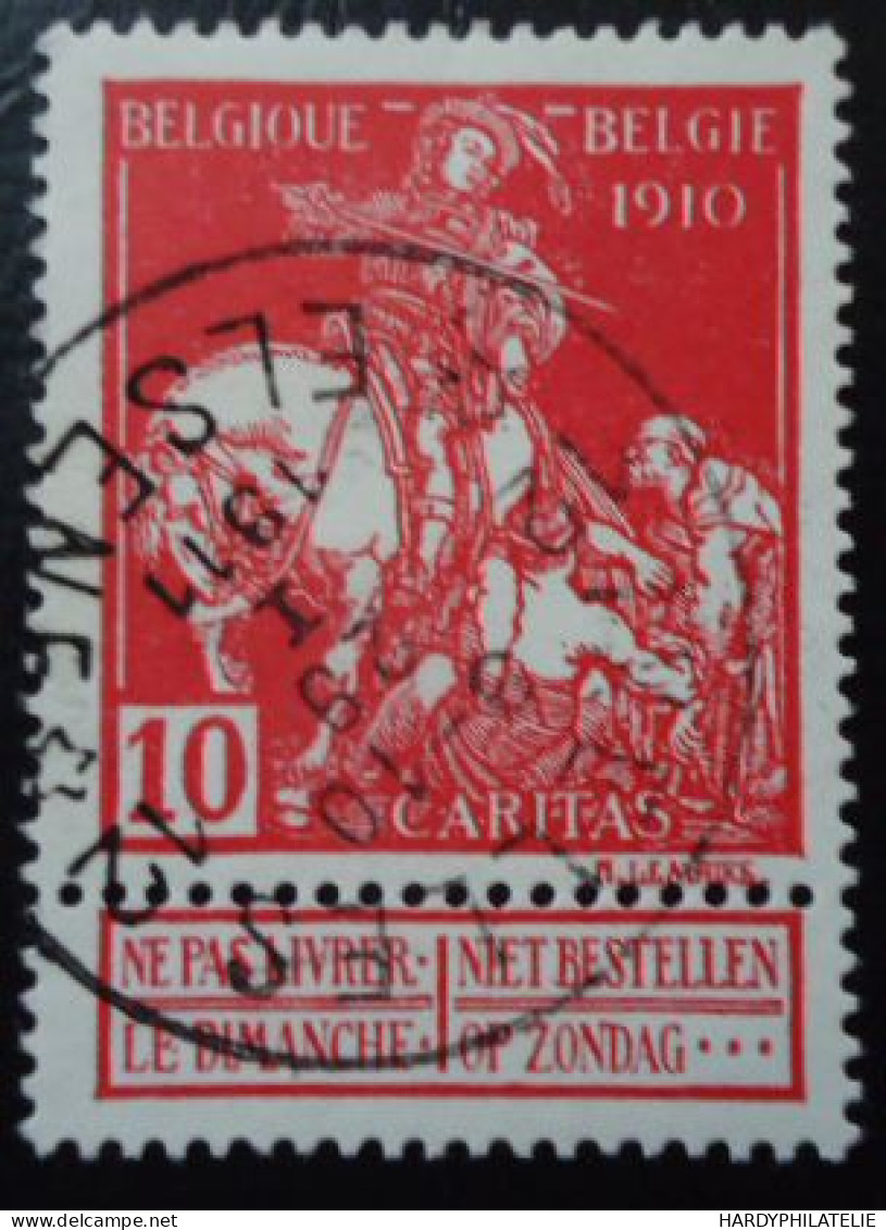 BELGIQUE N°91 Oblitéré - 1910-1911 Caritas