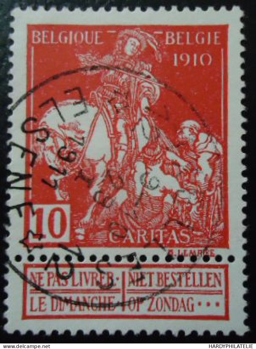 BELGIQUE N°91 Oblitéré - 1910-1911 Caritas