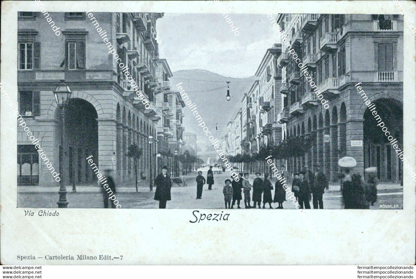 Az594 Cartolina Spezia Citta' Via Chiodo - La Spezia