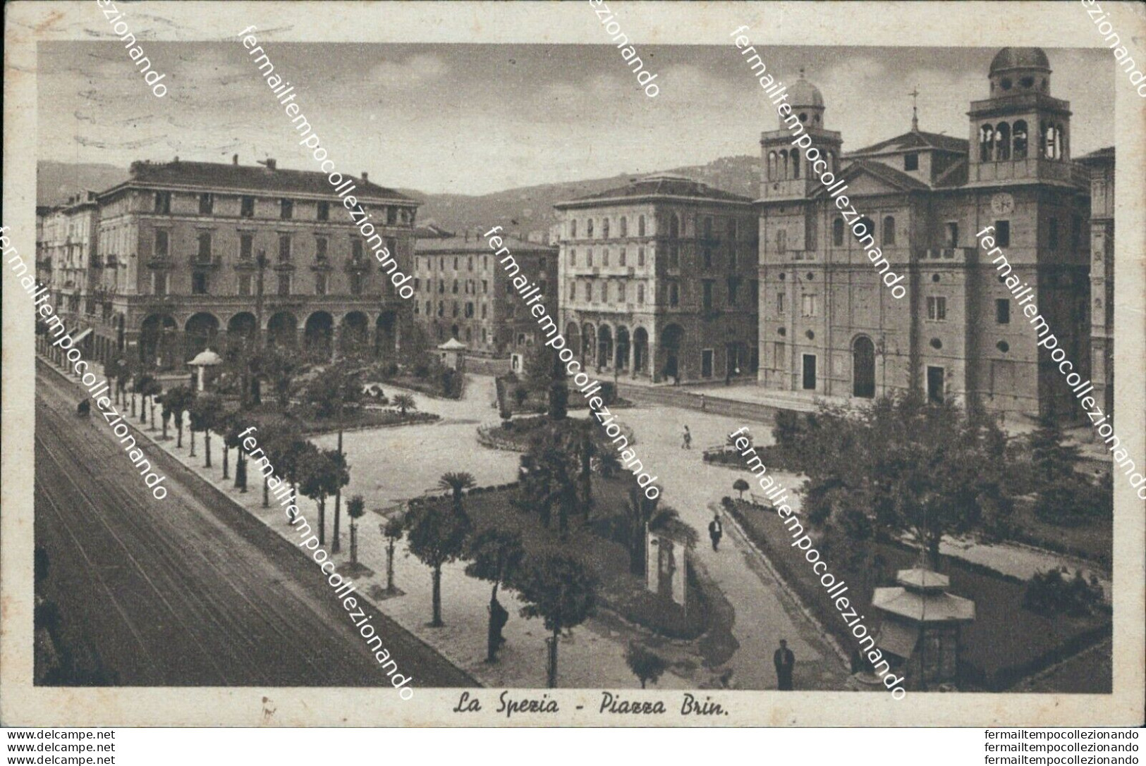 Bs213 Cartolina La Spezia Citta' Piazza Brin Liguria 1949 - La Spezia