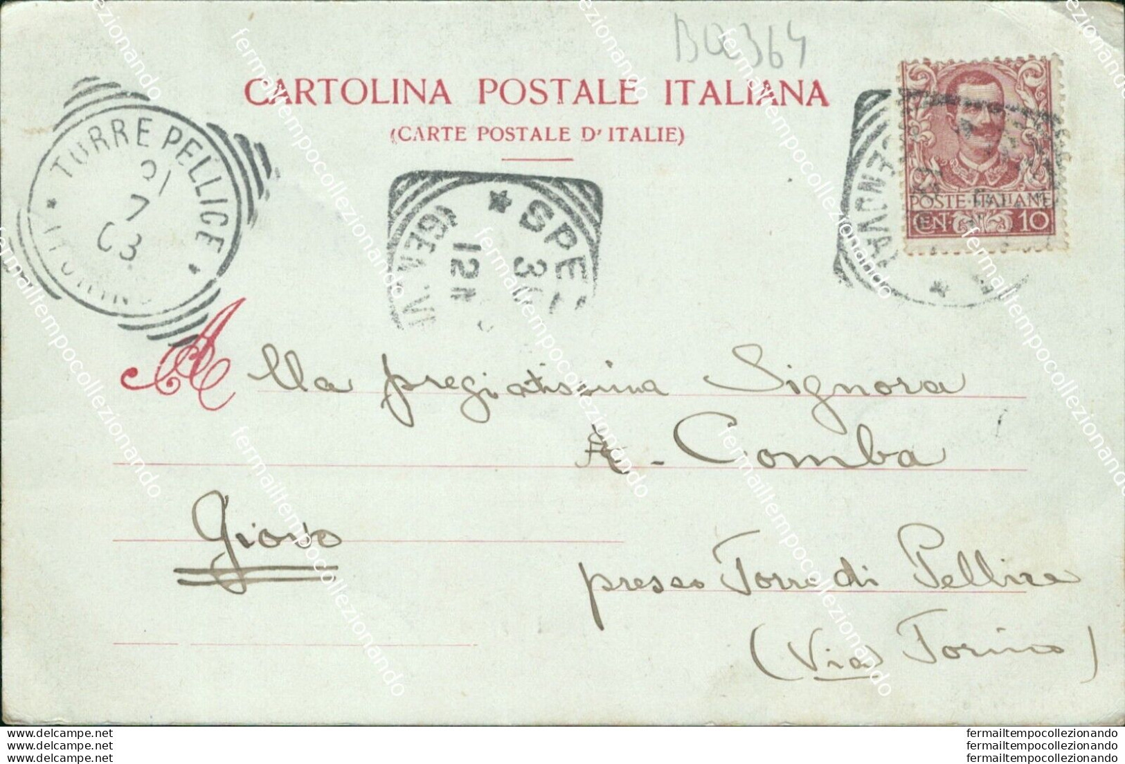 Bq364 Cartolina Portovenere Golfo Di Spezia 1903 - La Spezia