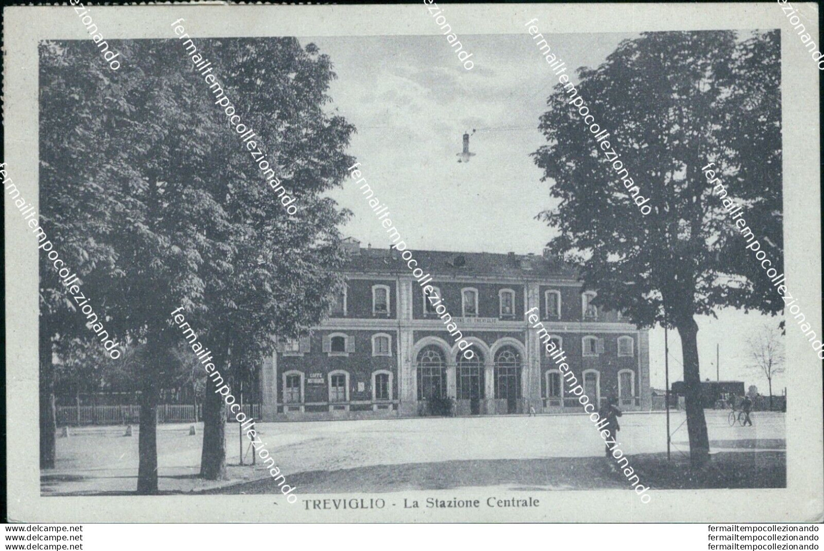 Bt54 Cartolina Trevigliola Stazione Centrale Provincia Di Bergamo Lombardia 1925 - Bergamo