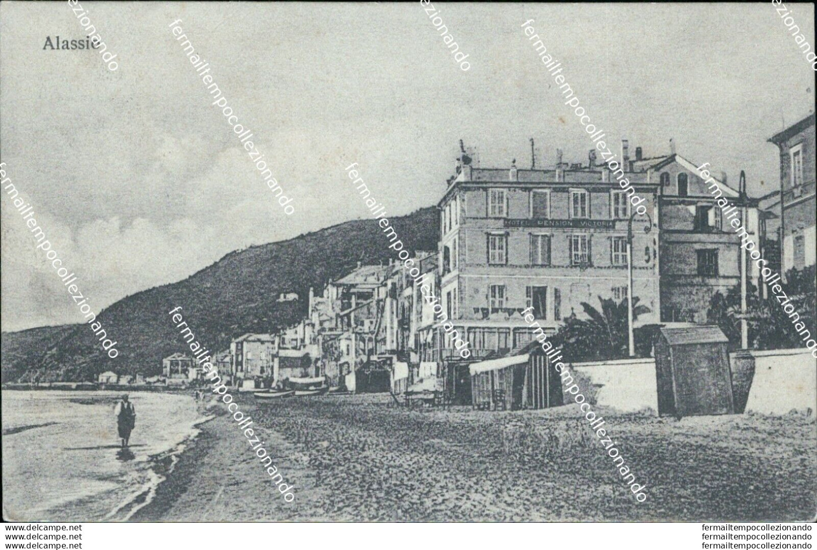 Az462 Cartolina Alassio Savona Liguria 1918 - Savona