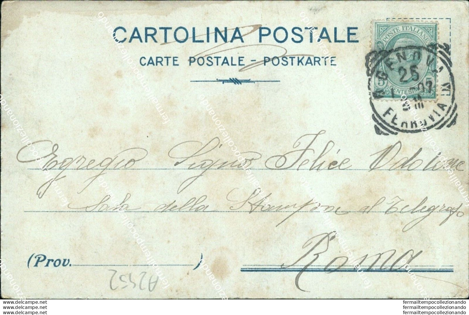 Az452 Cartolina Savona Citta' Via Genova 1907 Liguria Bella!! - Savona