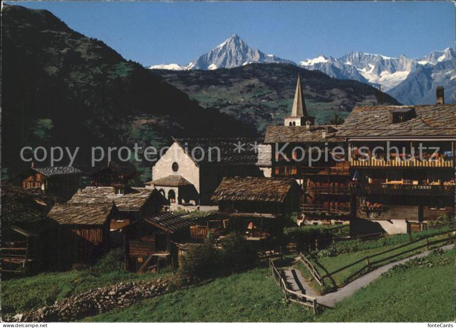 41877199 Graechen VS Dorfpartie Mit Bietschhorn Graechen VS - Autres & Non Classés