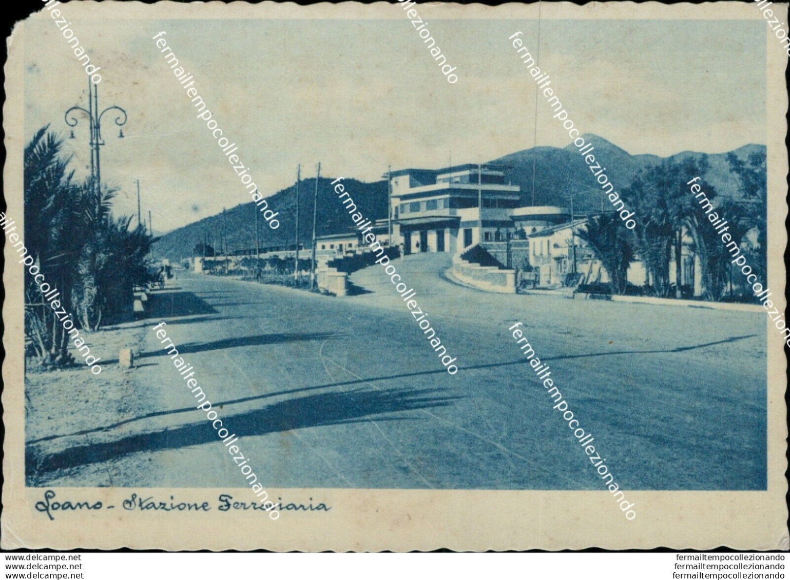 Br634 Cartolina Loano Stazione Ferroviaria 1939 Provincia Di Savona - Savona