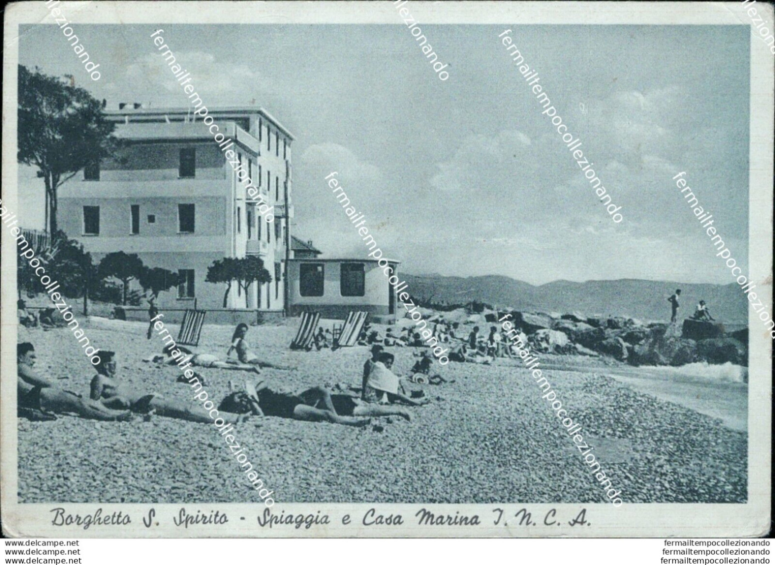 Br632 Cartolina Borghetto S.spirito Spiaggia E Casa Marina  Savona Liguria - Savona