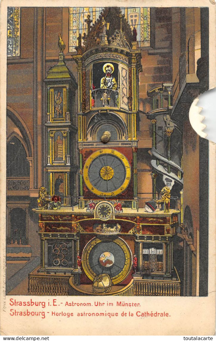 LOT DE 5 CARTES STRASBOURG  CONCERNANT L'HORLOGE ASTRONOMIQUE DE LA CATHEDRALE  Couleurs Différentes - Straatsburg